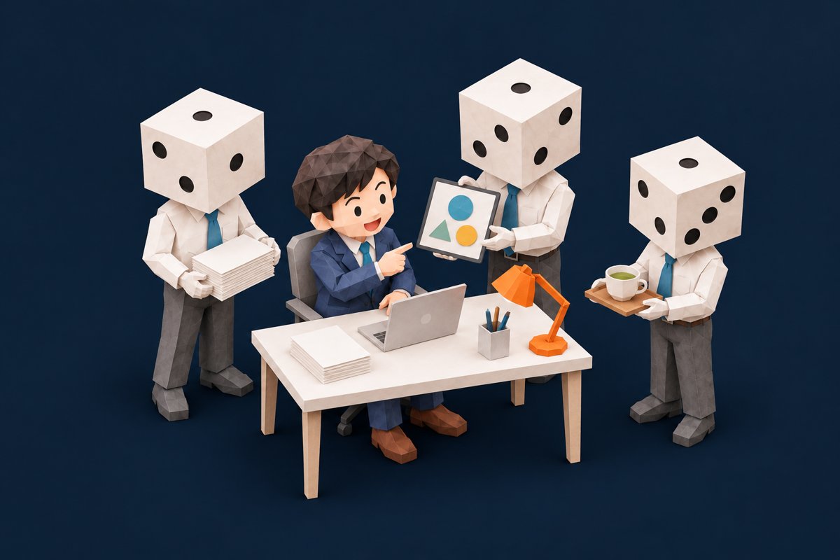 AIのパートナーたちが経営者の仕事を手伝っている